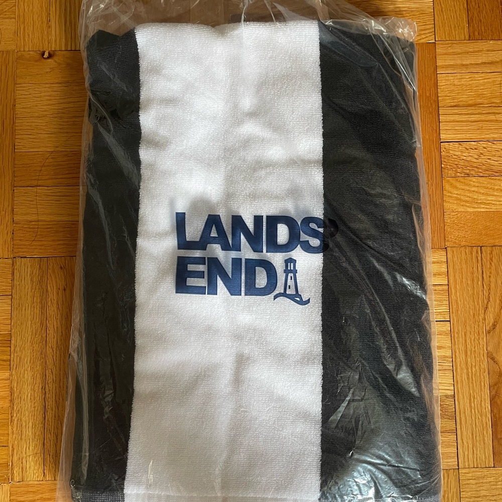 Lands End Rugby Striped Beach Towel